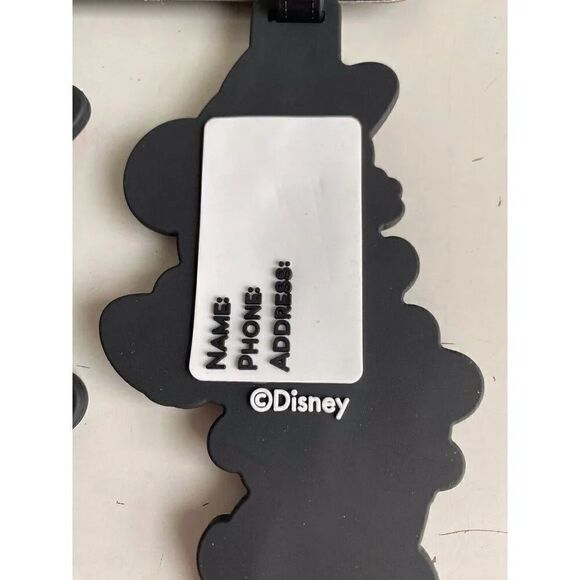 Set Of 2 DISNEY Classic MINNIE MOUSE LUGGAGE BAG TAGS Rubber NEW - Picture 4 of 7